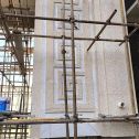 吉林市 黄金麻花岗岩别墅外墙干挂回纹造型效果