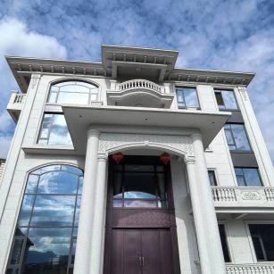 吉林市白麻别墅外墙干挂石材效果示例