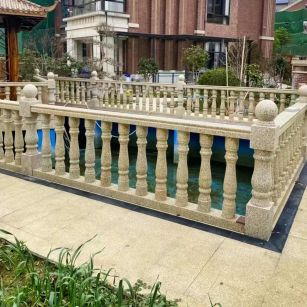 吉林市黄金麻花岗岩石材栏杆，扶手，将军柱，花瓶柱