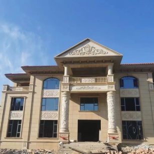 吉林市 黄金麻花岗岩别墅外墙干挂