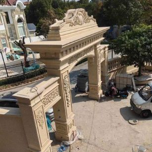 吉林市 黄金麻荔枝面花岗岩别墅门楼