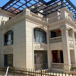 吉林市 黄金麻花岗岩荔枝面别墅外墙干挂