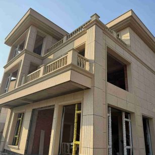 吉林市 黄金麻花岗岩石材荔枝面外墙干挂效果展示