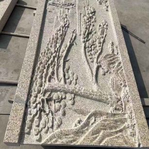 吉林市 黄金麻雕刻板浮雕迎客松