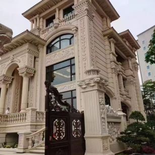 吉林市 黄金麻花岗岩别墅外墙干挂效果展示