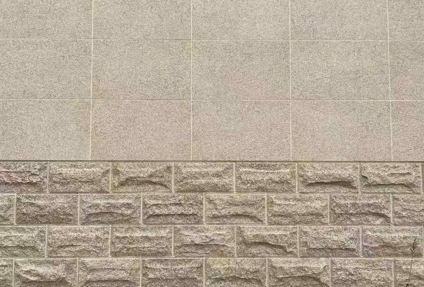 吉林市 黄金麻自然面蘑菇石配荔枝面干挂