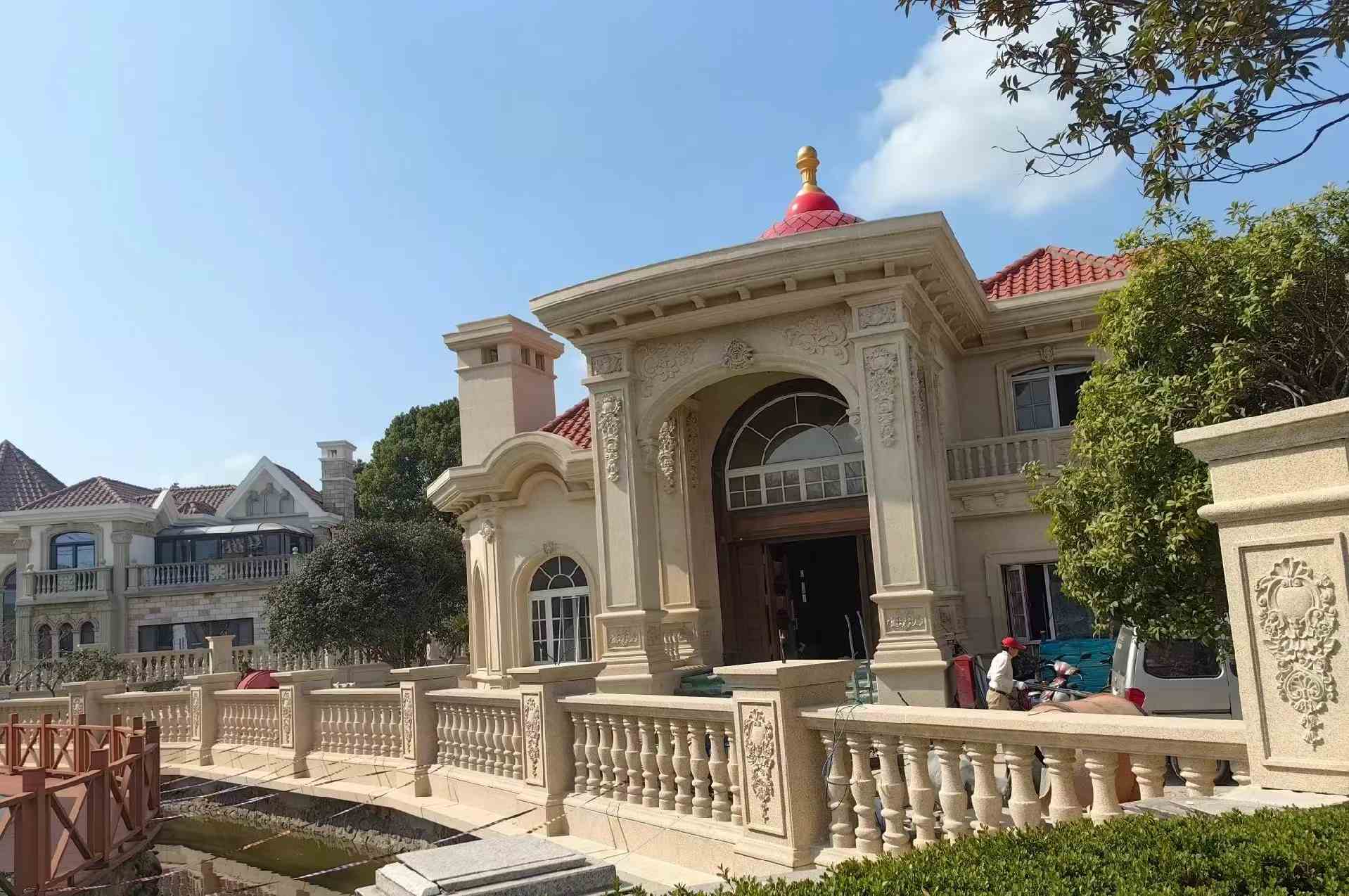 吉林市 黄金麻花岗岩欧式别墅