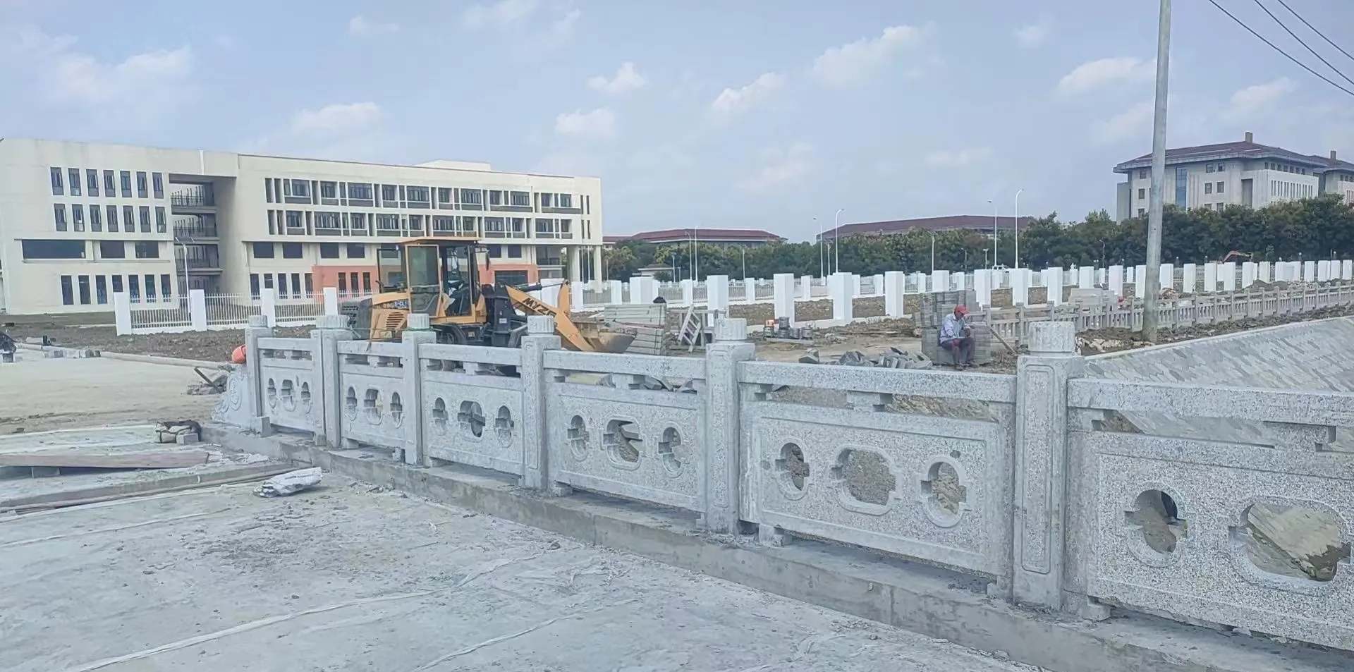 吉林市 白麻花岗岩荔枝面河道栏杆